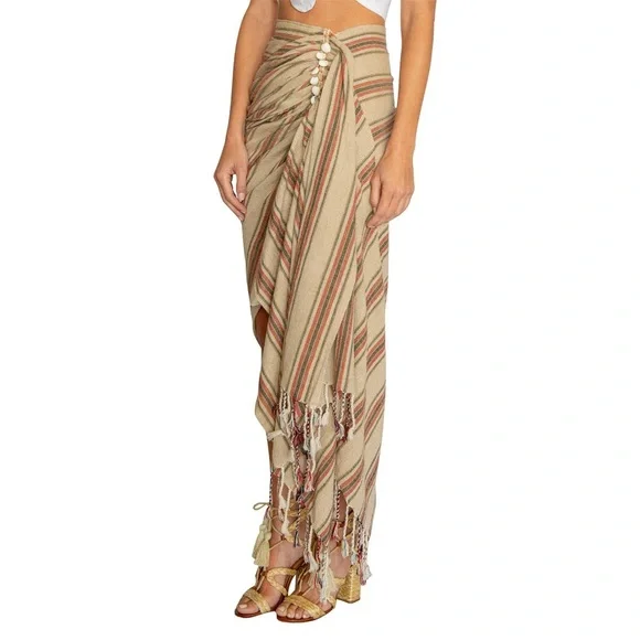 NWT Just Bee Queen Tulum Ruched High-Low Skirt - Size XS - Picture 2 of 16